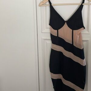 Elegant Black and Cream Dress